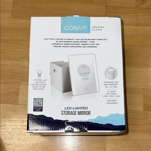 Conair LED-Lighted Storage Mirror - White